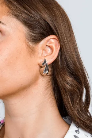 Silver Geometric Double-layer Drop Earrings