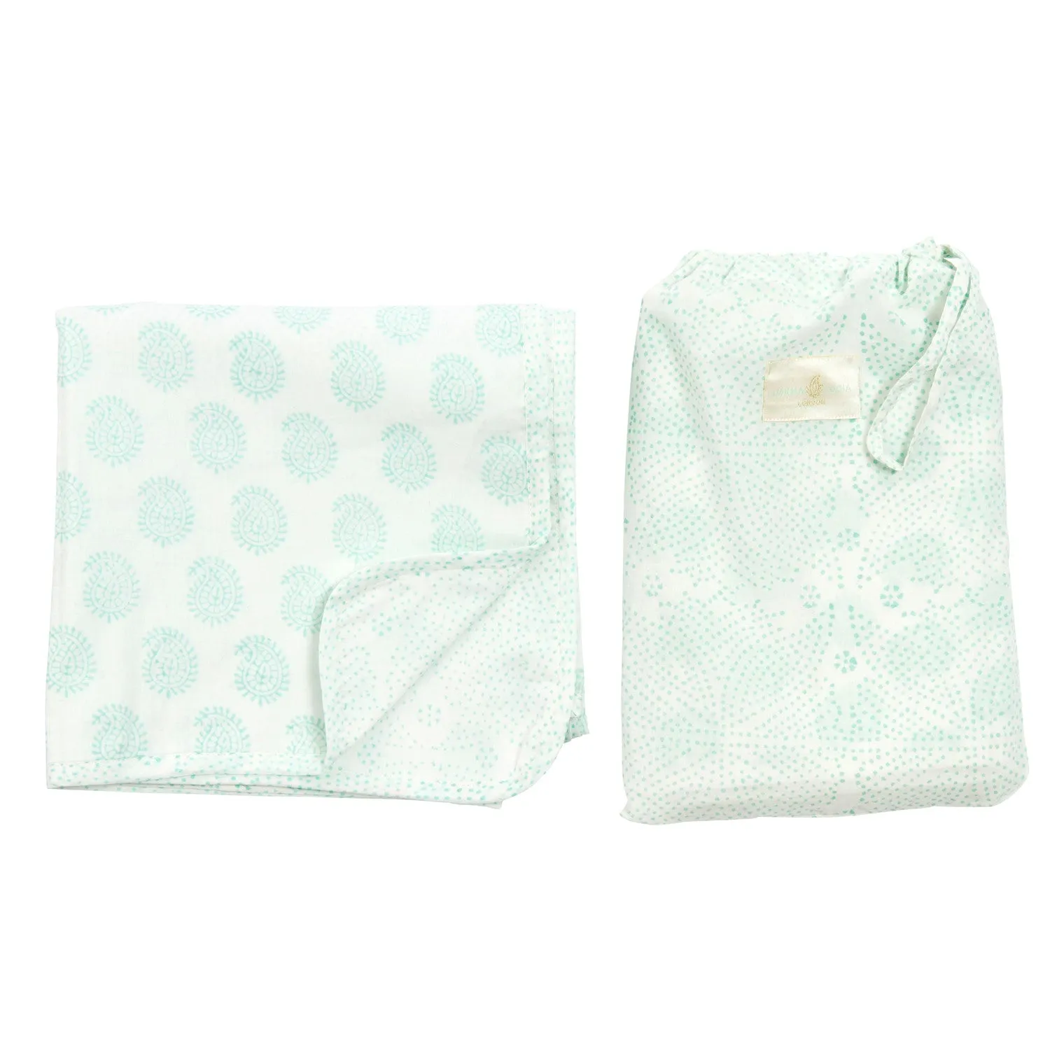 Small Paisley & Fine Dot Reversible Swaddle Blanket
