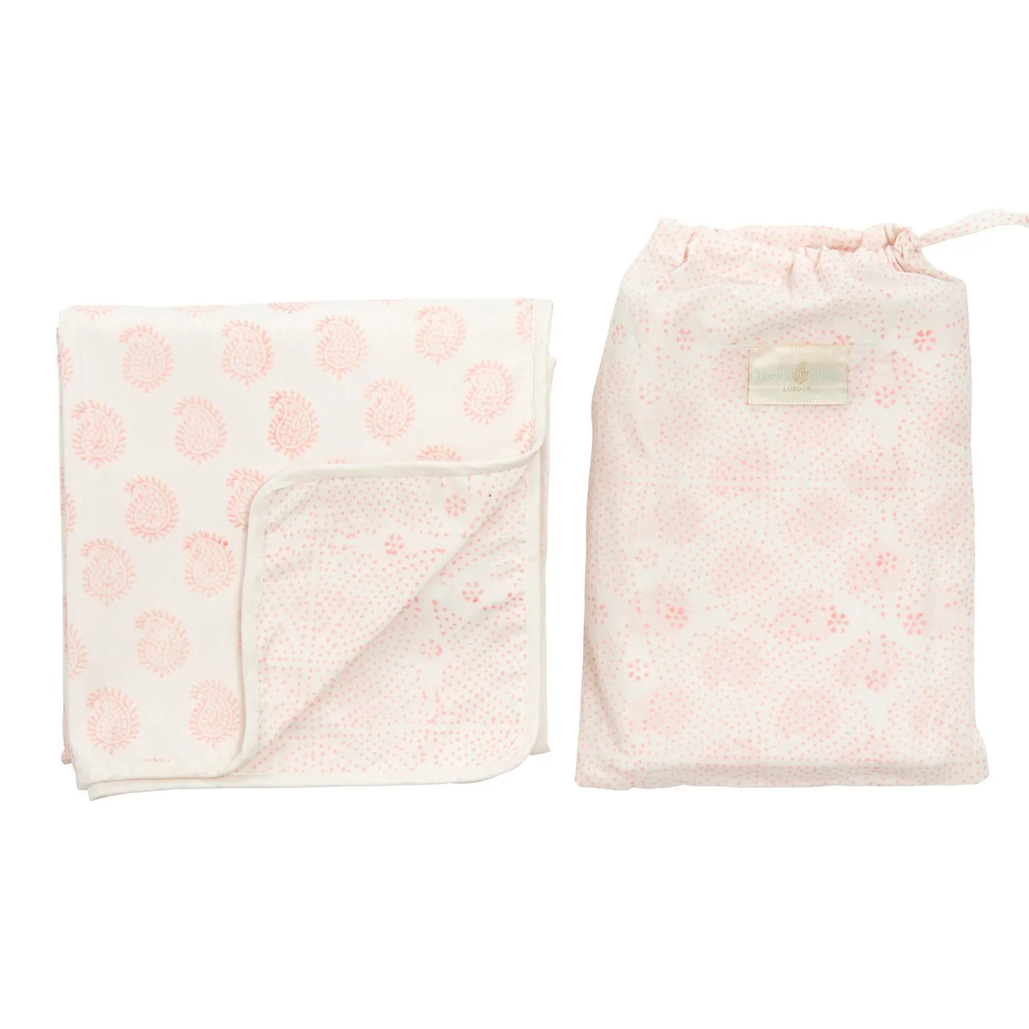Small Paisley & Fine Dot Reversible Swaddle Blanket