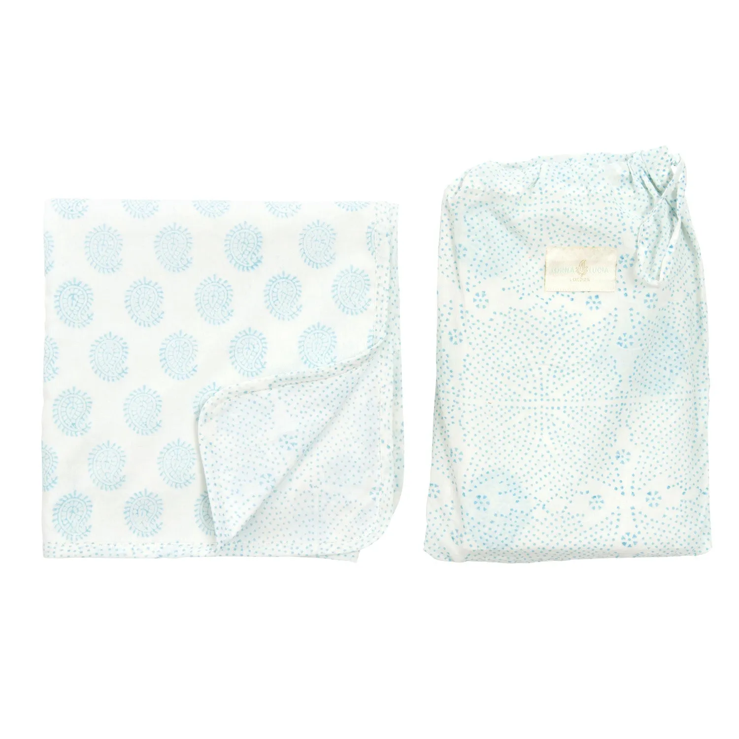 Small Paisley & Fine Dot Reversible Swaddle Blanket