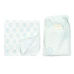 Small Paisley & Fine Dot Reversible Swaddle Blanket