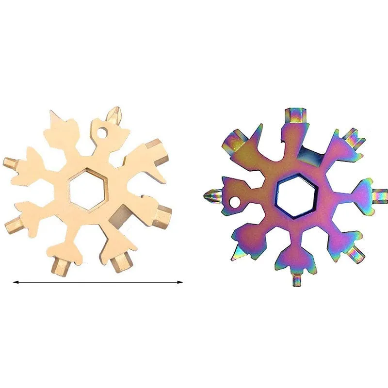 Snowflake Tool Card Portable Outdoor Emergency Octagonal Universal Snowflake