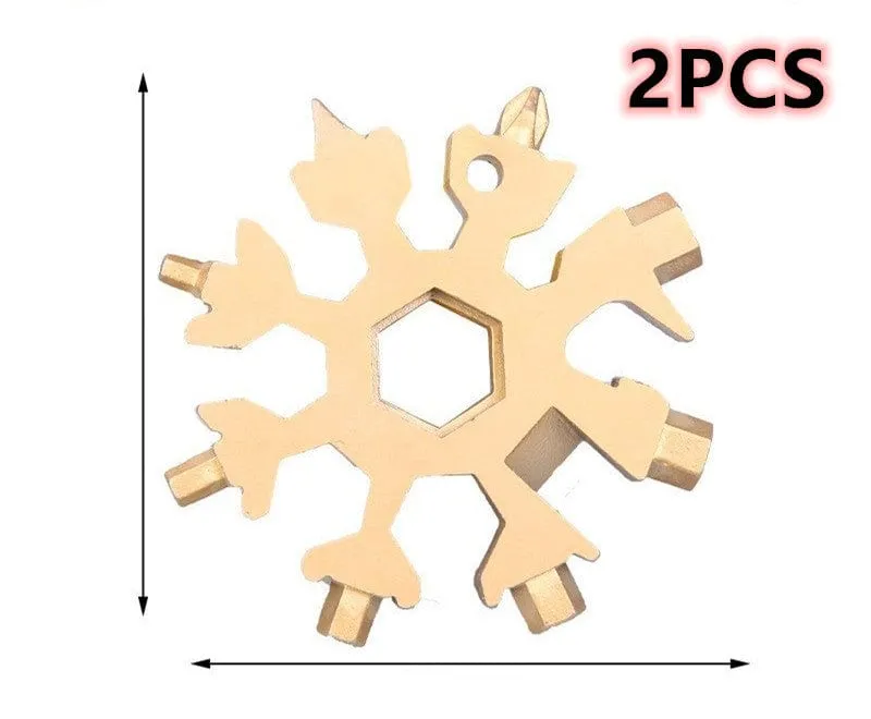 Snowflake Tool Card Portable Outdoor Emergency Octagonal Universal Snowflake