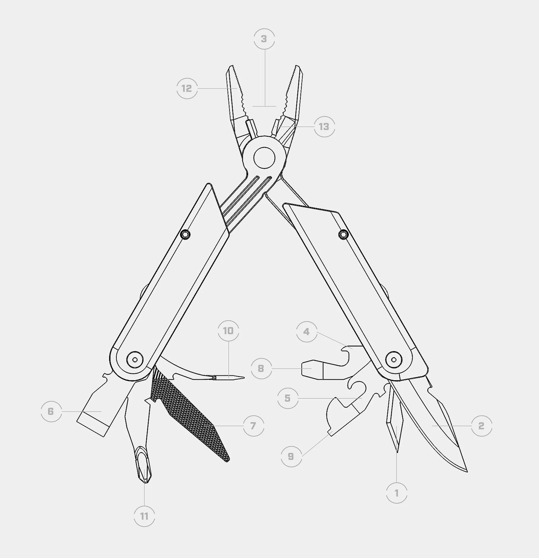 SOG Multi-Tool Baton Q3 with 13 Tools