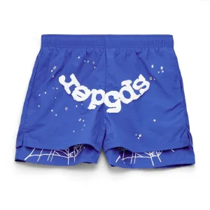Sp5der OG Web Double Layer Short Blue