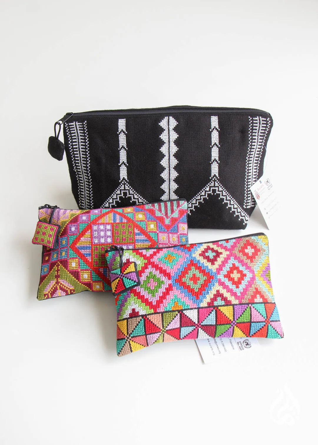 Squares clutch/pencil case by Sulafa - Made in Palestine