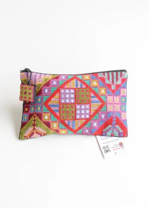 Squares clutch/pencil case by Sulafa - Made in Palestine