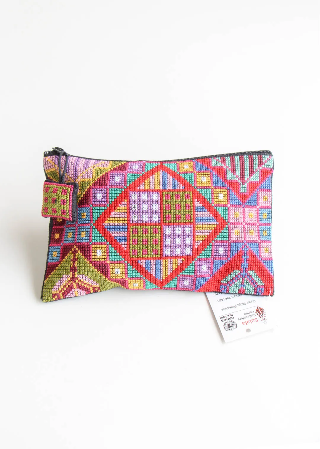 Squares clutch/pencil case by Sulafa - Made in Palestine