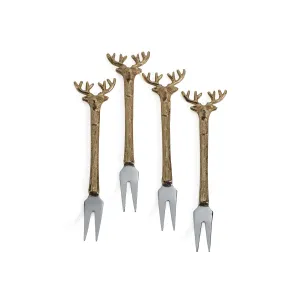 Stag Head Cocktail/Cheese Forks (Set of 4)