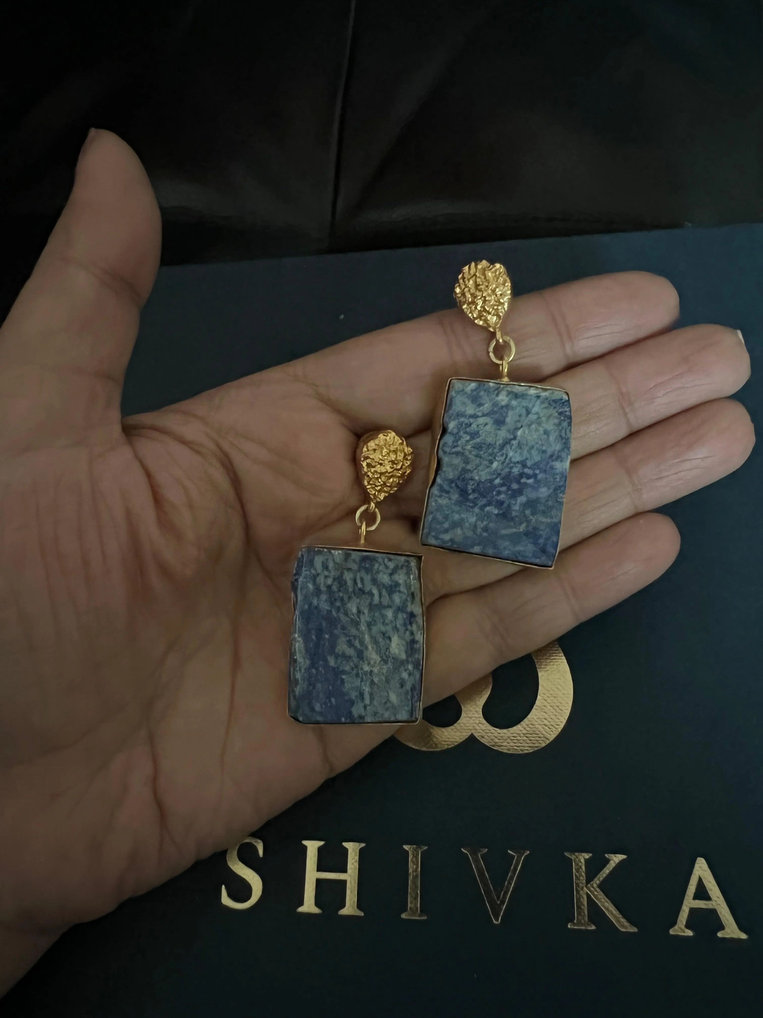Statement Lapis Lazuli Danglers