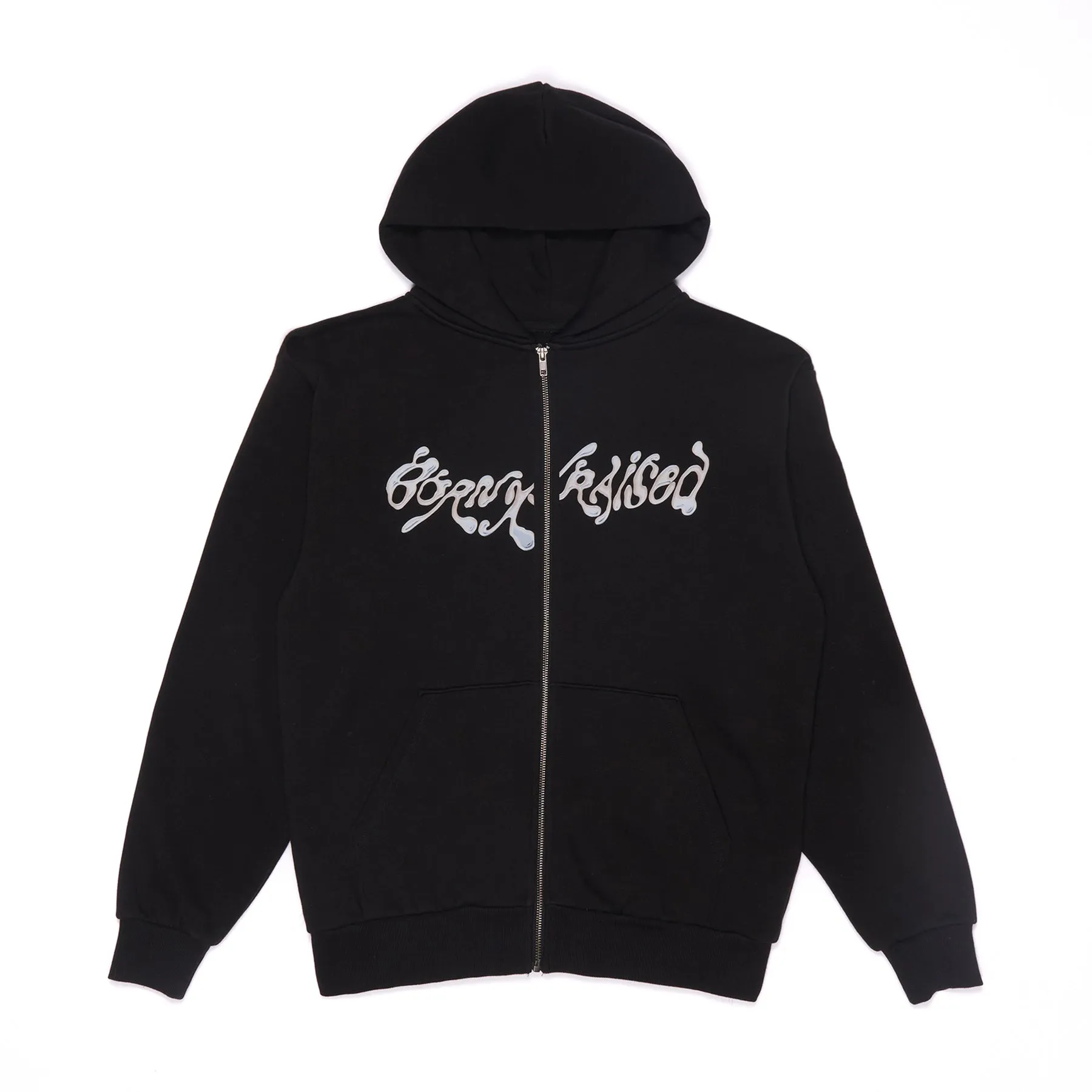 STICKY ZIP-UP HOODIE: BLACK