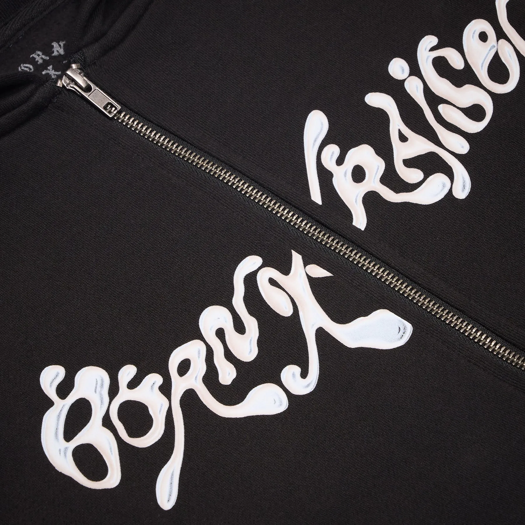 STICKY ZIP-UP HOODIE: BLACK