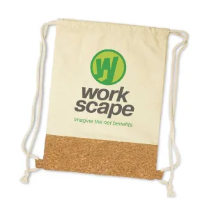 Stock Cotton   Cork Drawstring Backpack(SCB-53T)
