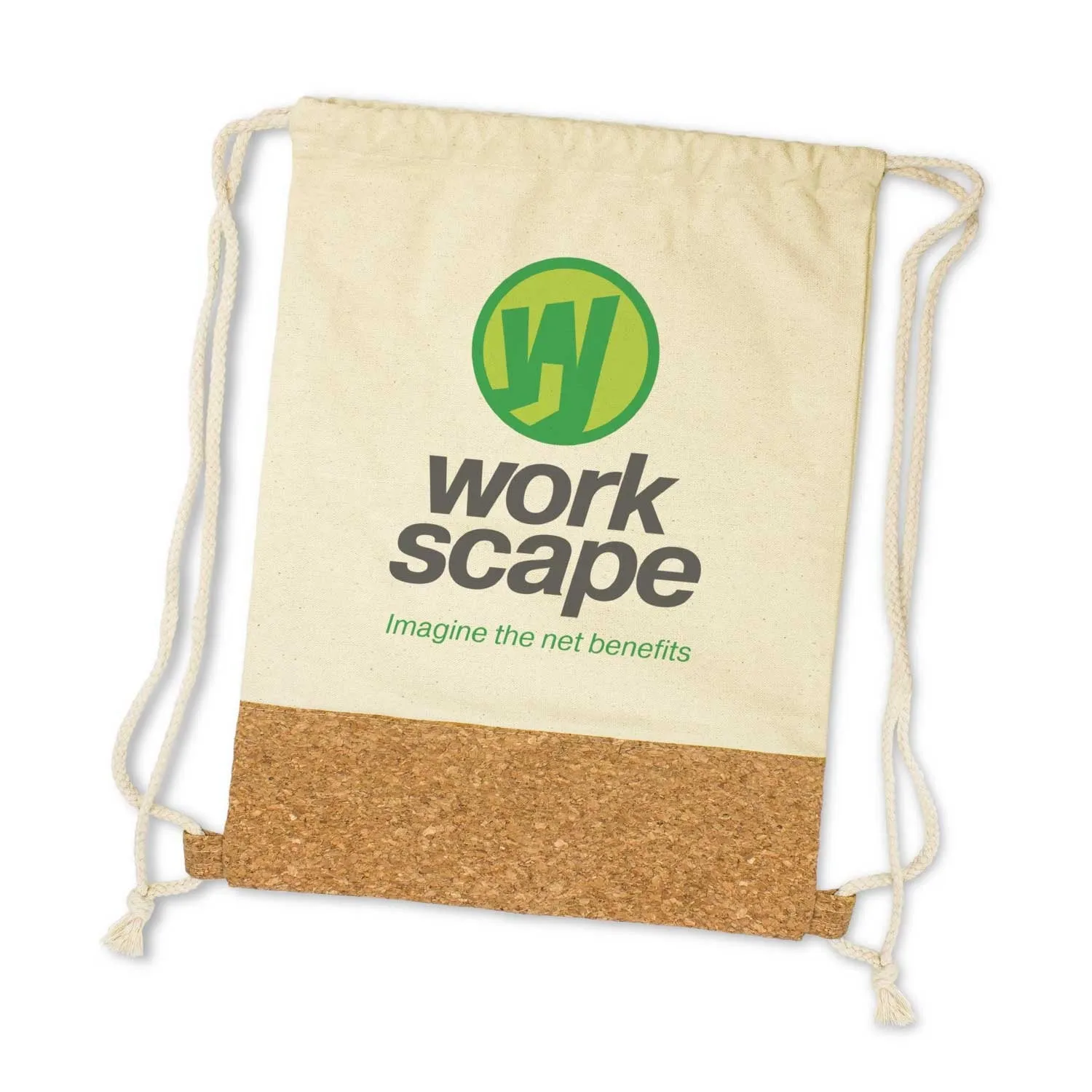 Stock Cotton   Cork Drawstring Backpack(SCB-53T)