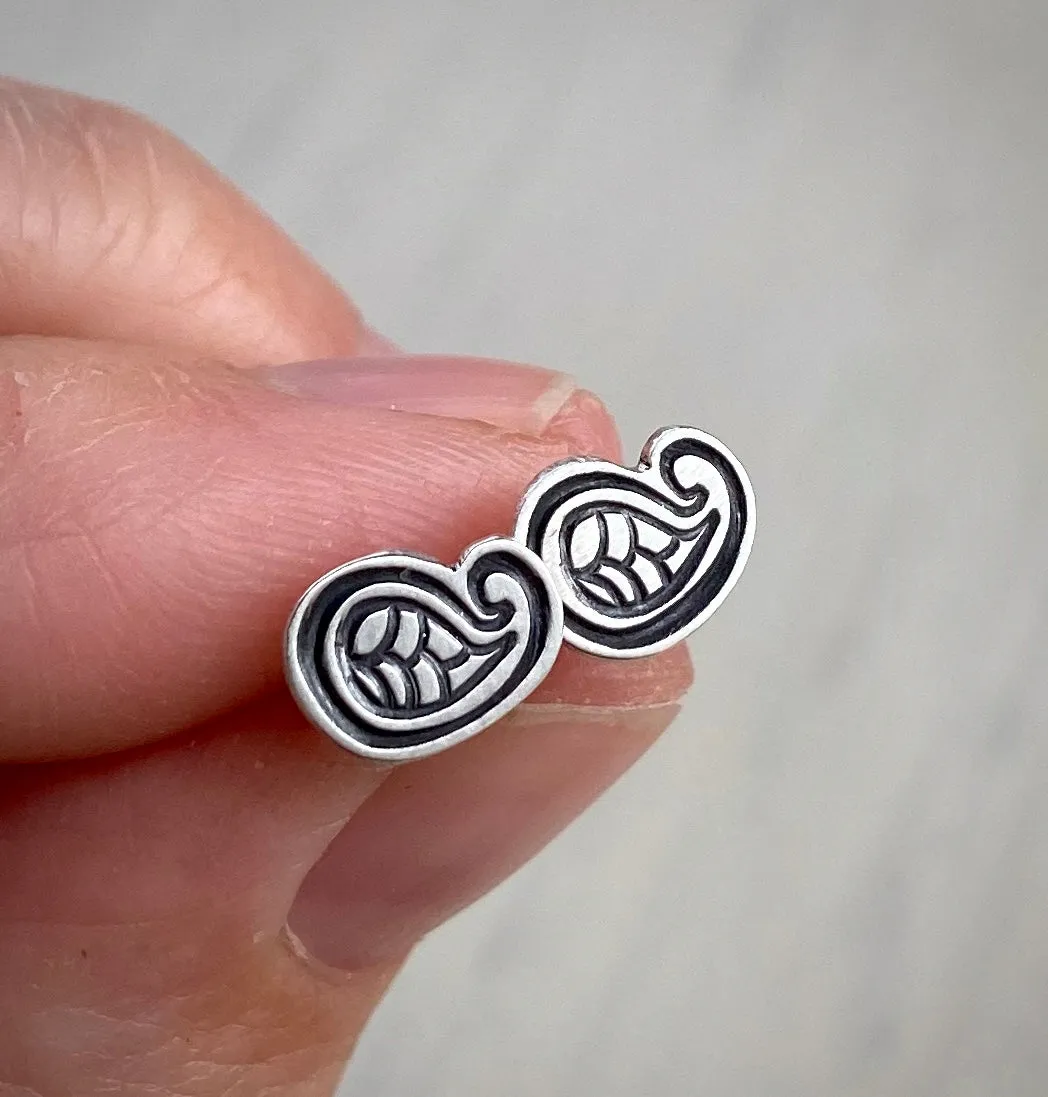 Stoned & Stamped Stud Earrings