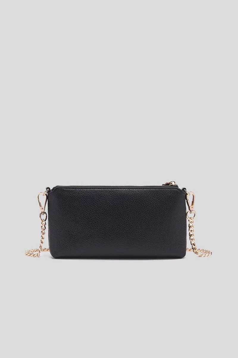 Studs Candice Double Wallet Tumbled Leather - Black