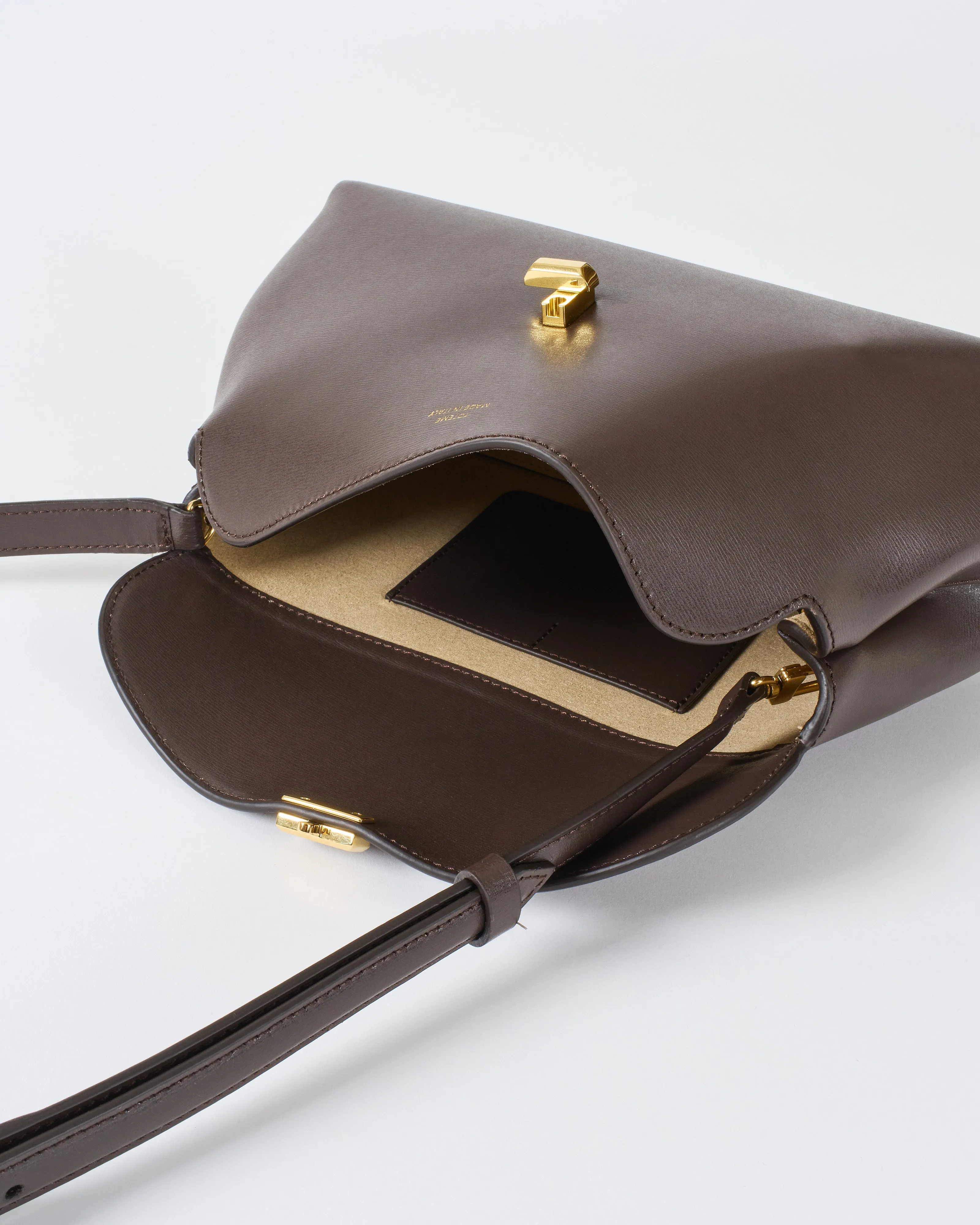 t-lock leather clutch