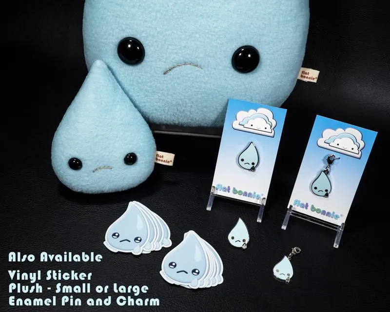 Teardrop enamel pin - Kawaii tears jacket pin - Ugly cry cloisonné lapel pin