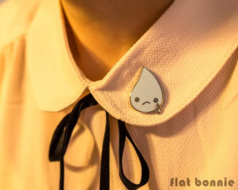 Teardrop enamel pin - Kawaii tears jacket pin - Ugly cry cloisonné lapel pin