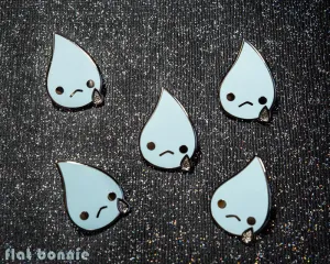 Teardrop enamel pin - Kawaii tears jacket pin - Ugly cry cloisonné lapel pin