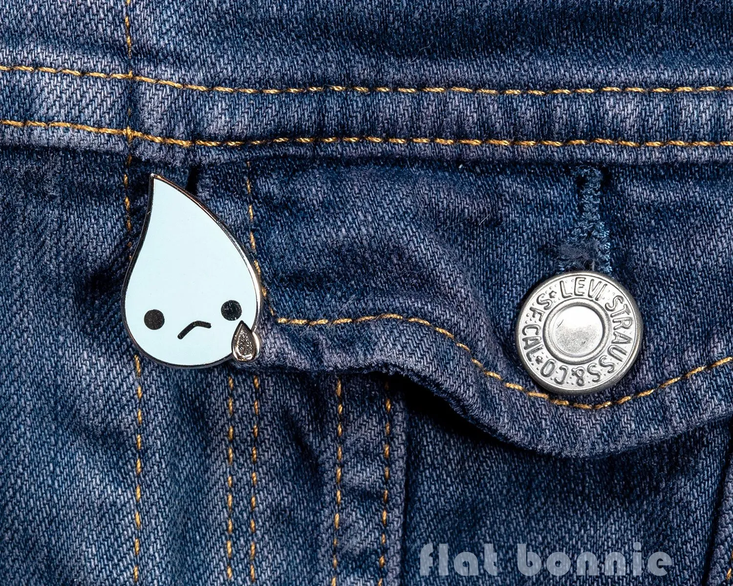 Teardrop enamel pin - Kawaii tears jacket pin - Ugly cry cloisonné lapel pin