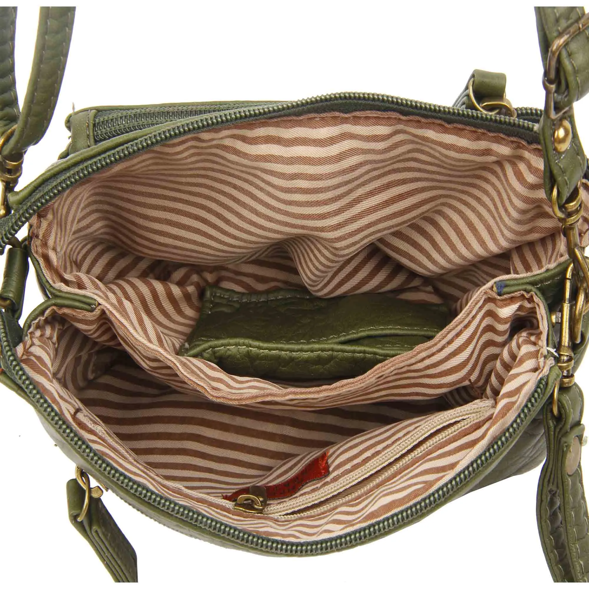 The Anita Three Way Crossbody Wristlet - Army Green