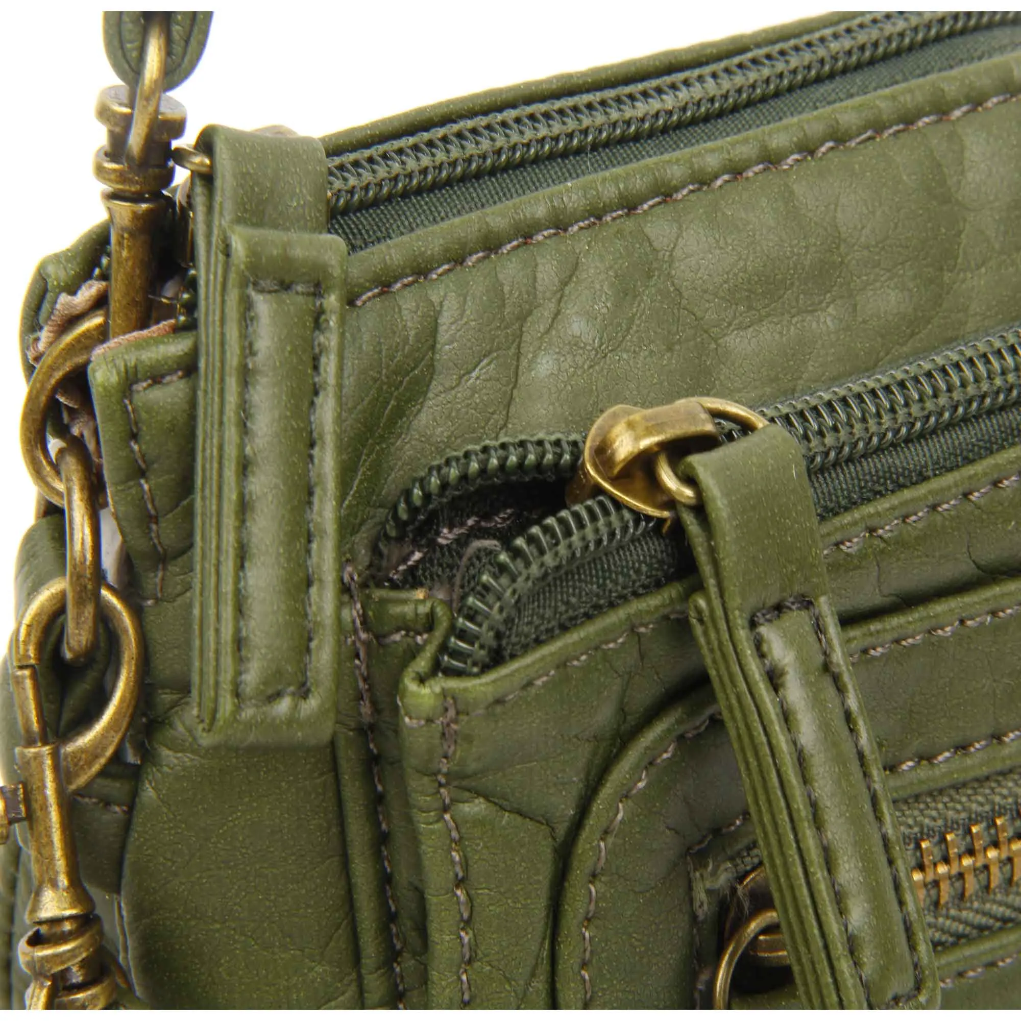 The Anita Three Way Crossbody Wristlet - Army Green