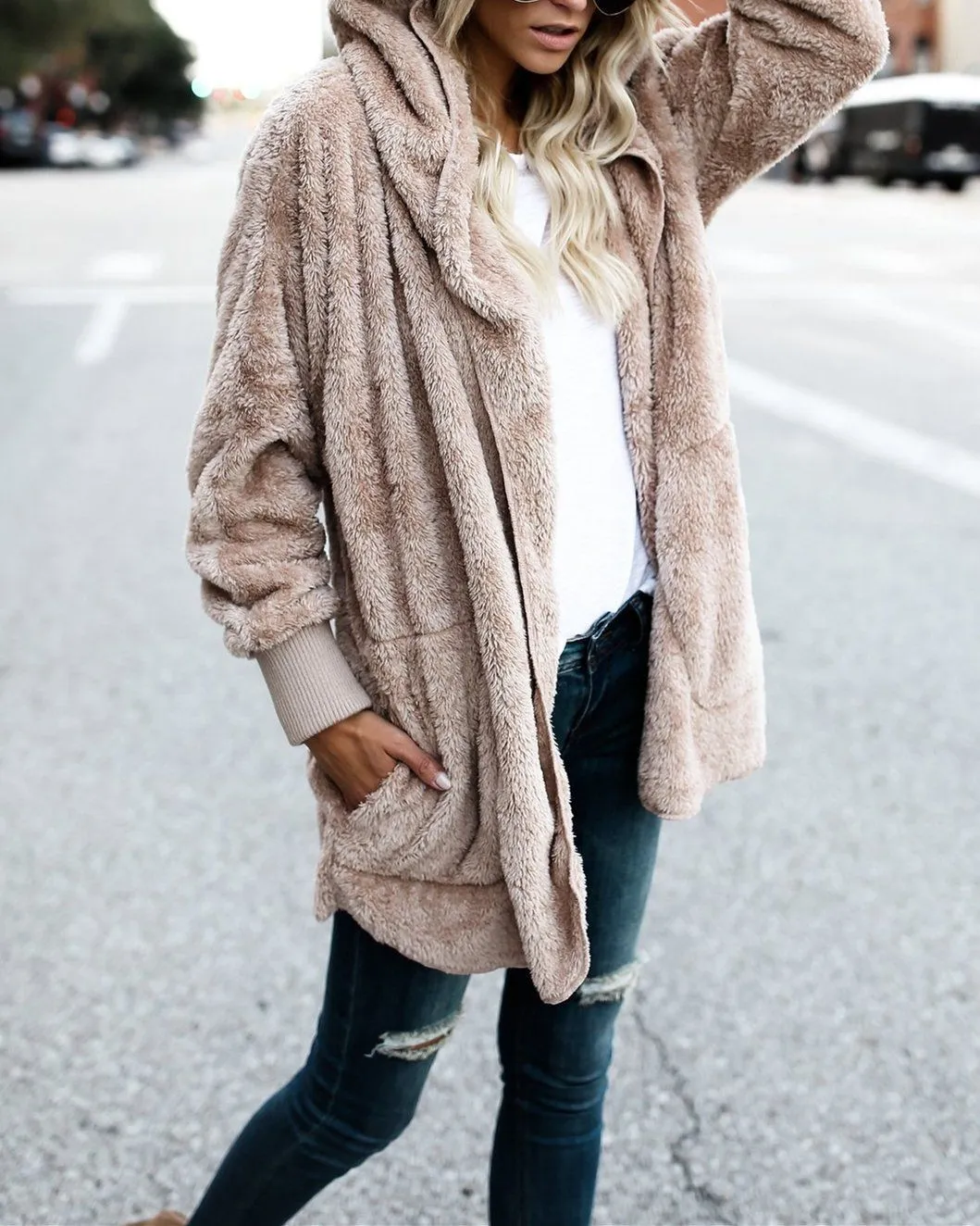 The Coziest Yet Pocketed Cardigan - Taupe
