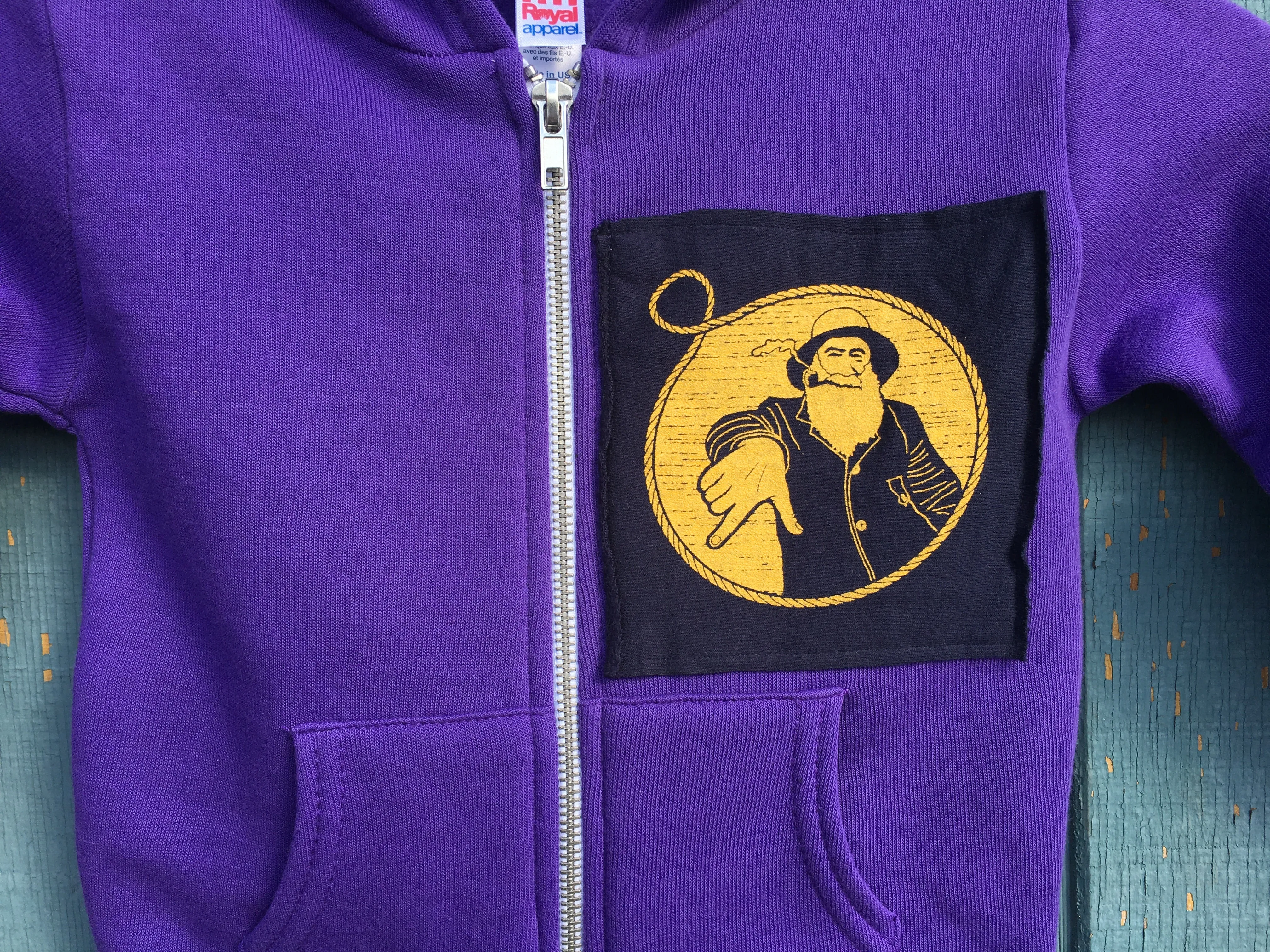 Toddler Purple Captain Doug Patch Zip-Up Hoodie