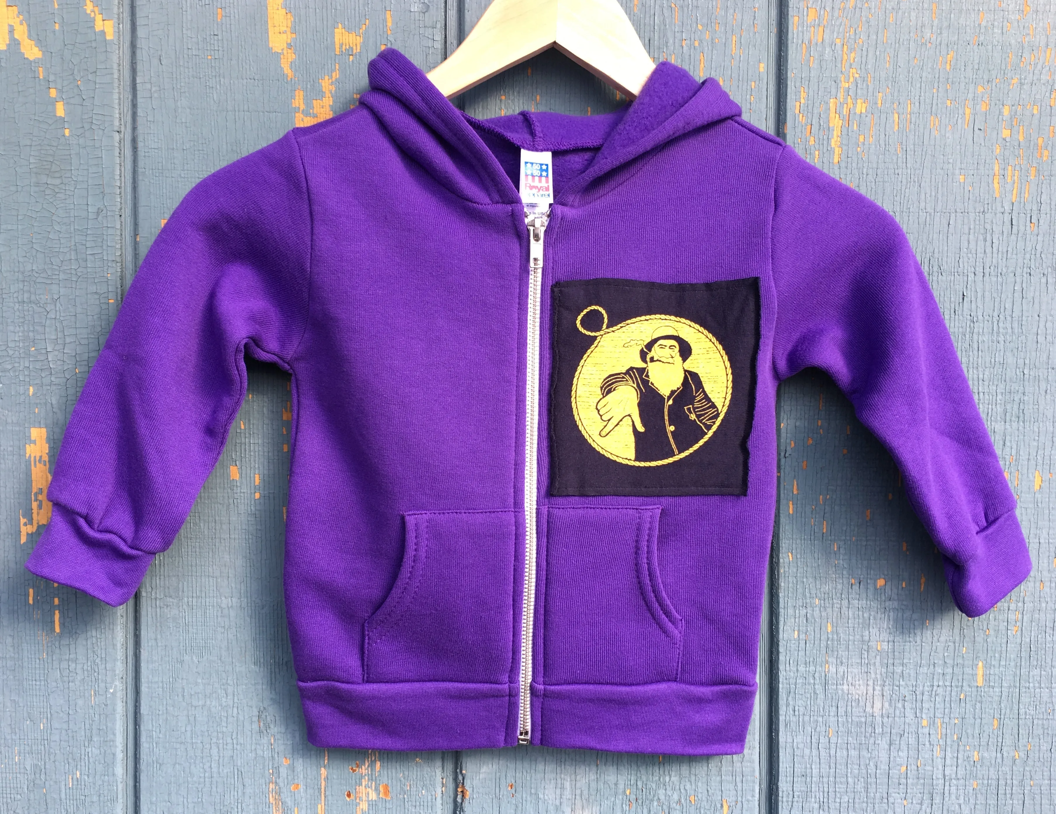 Toddler Purple Captain Doug Patch Zip-Up Hoodie