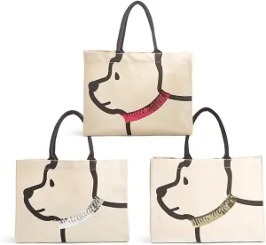 Two's Company Dog Tote Bag Assorted 3 Collar Colors