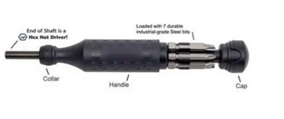 USA 8-in-1 Multi Bit Screwdriver  - #400199