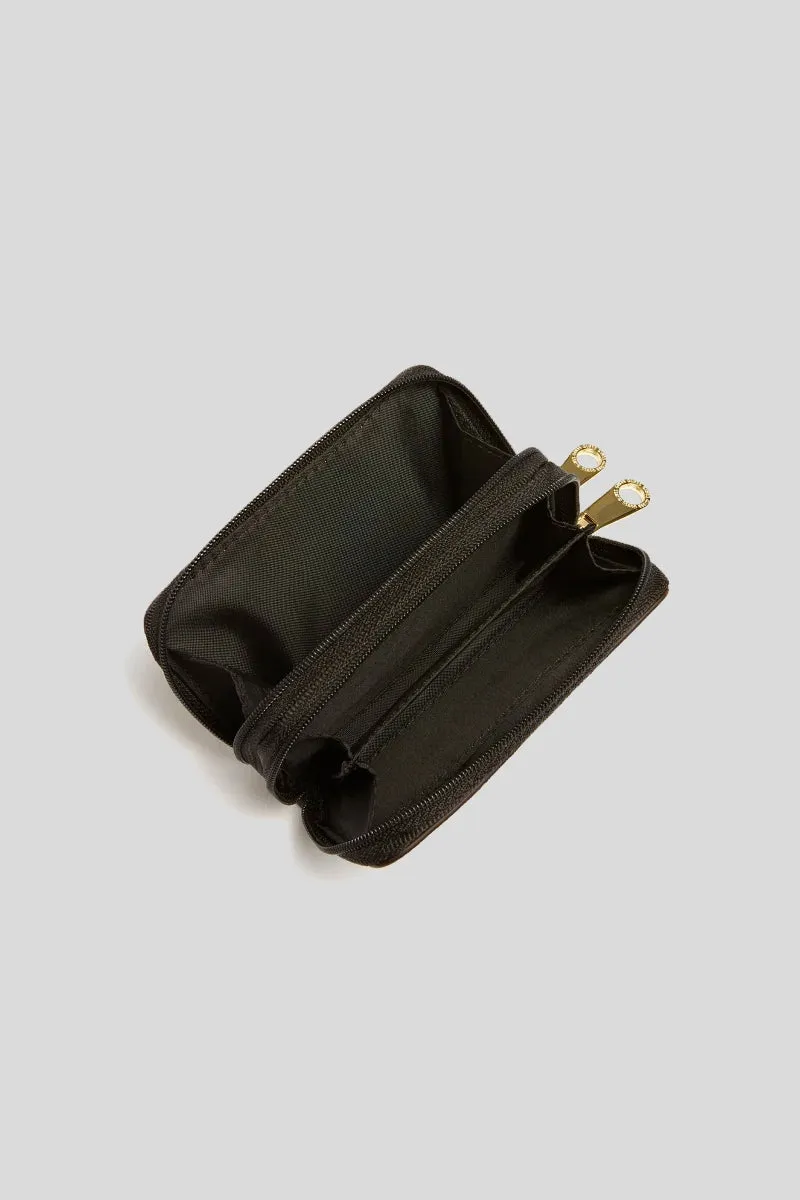 Vanille Double Zip Mini Wallet - Black