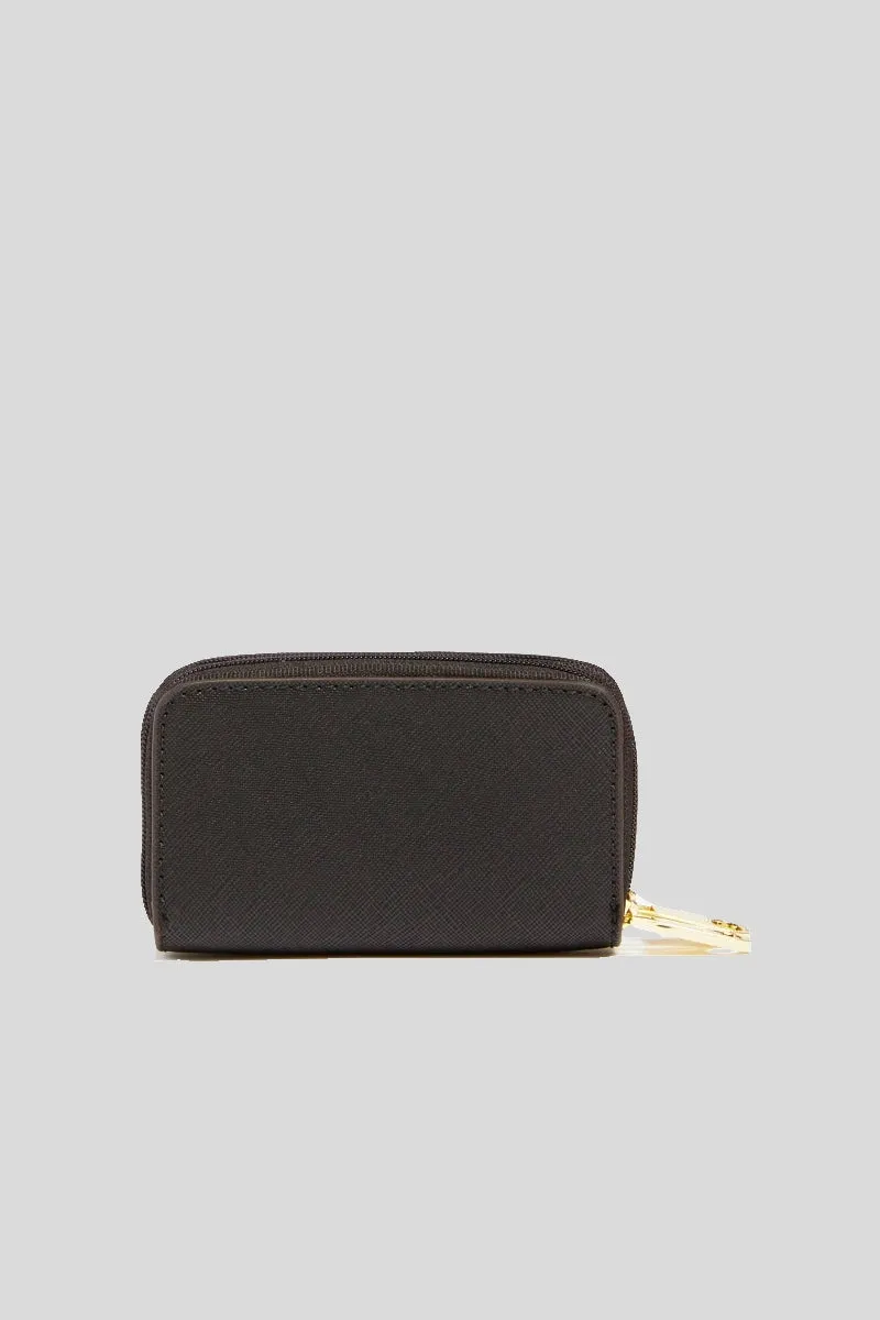 Vanille Double Zip Mini Wallet - Black
