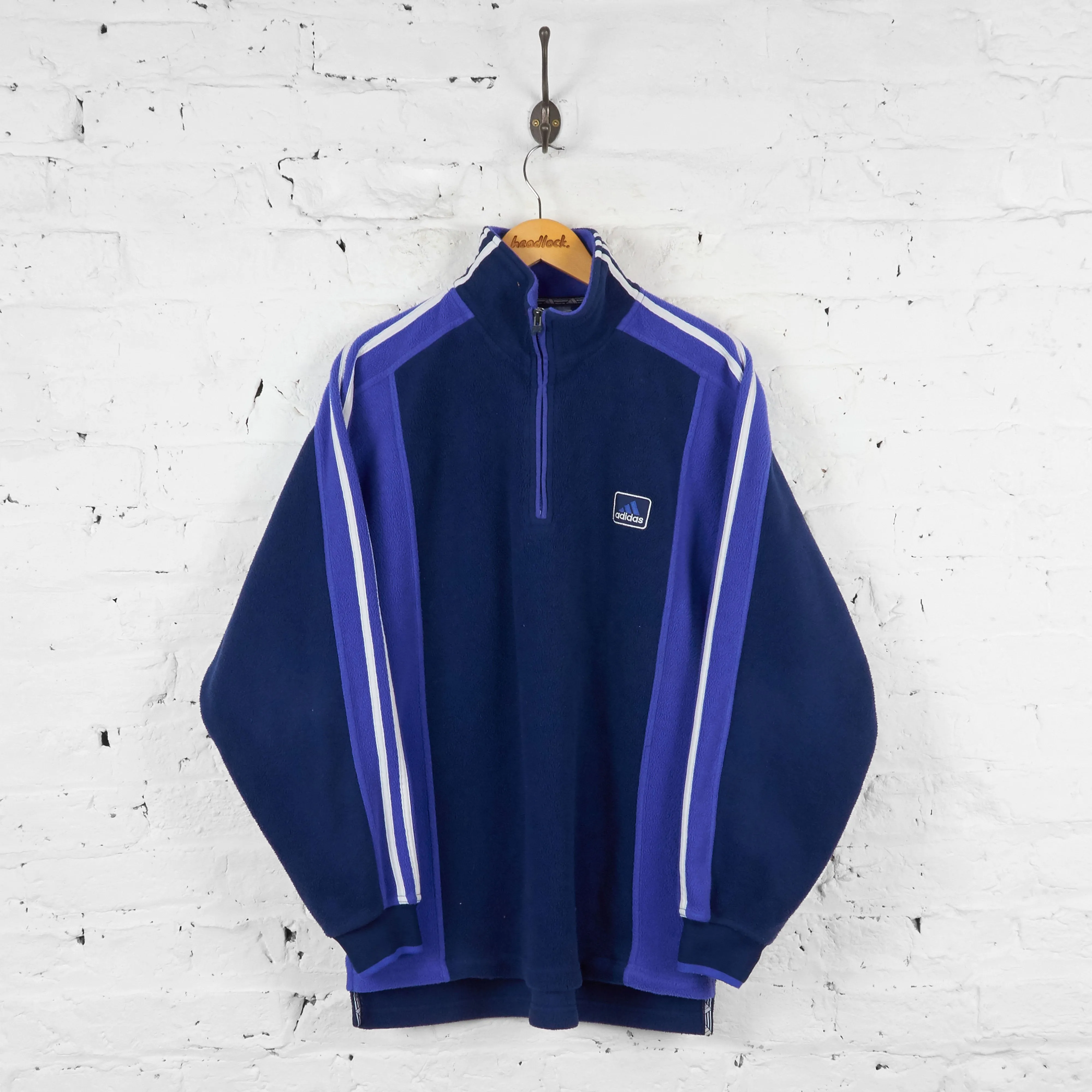 Vintage Adidas 1/4 Zip Up Fleece - Purple - L