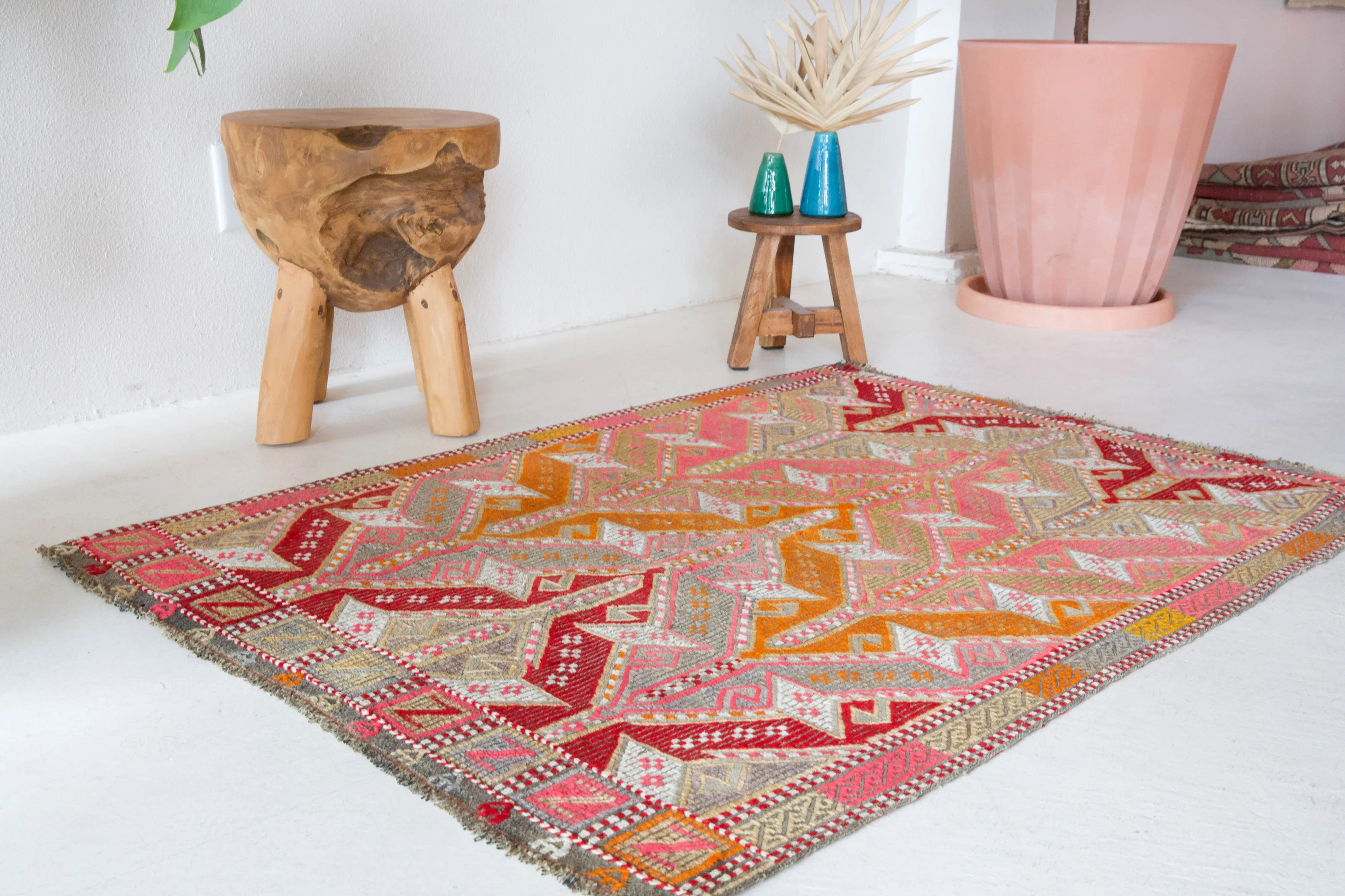Vintage Aegean Kilim Rug 3'1"x4'4"