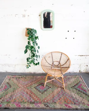 Vintage Anatolian Cicim Kilim Runner 3'6"x6'11"