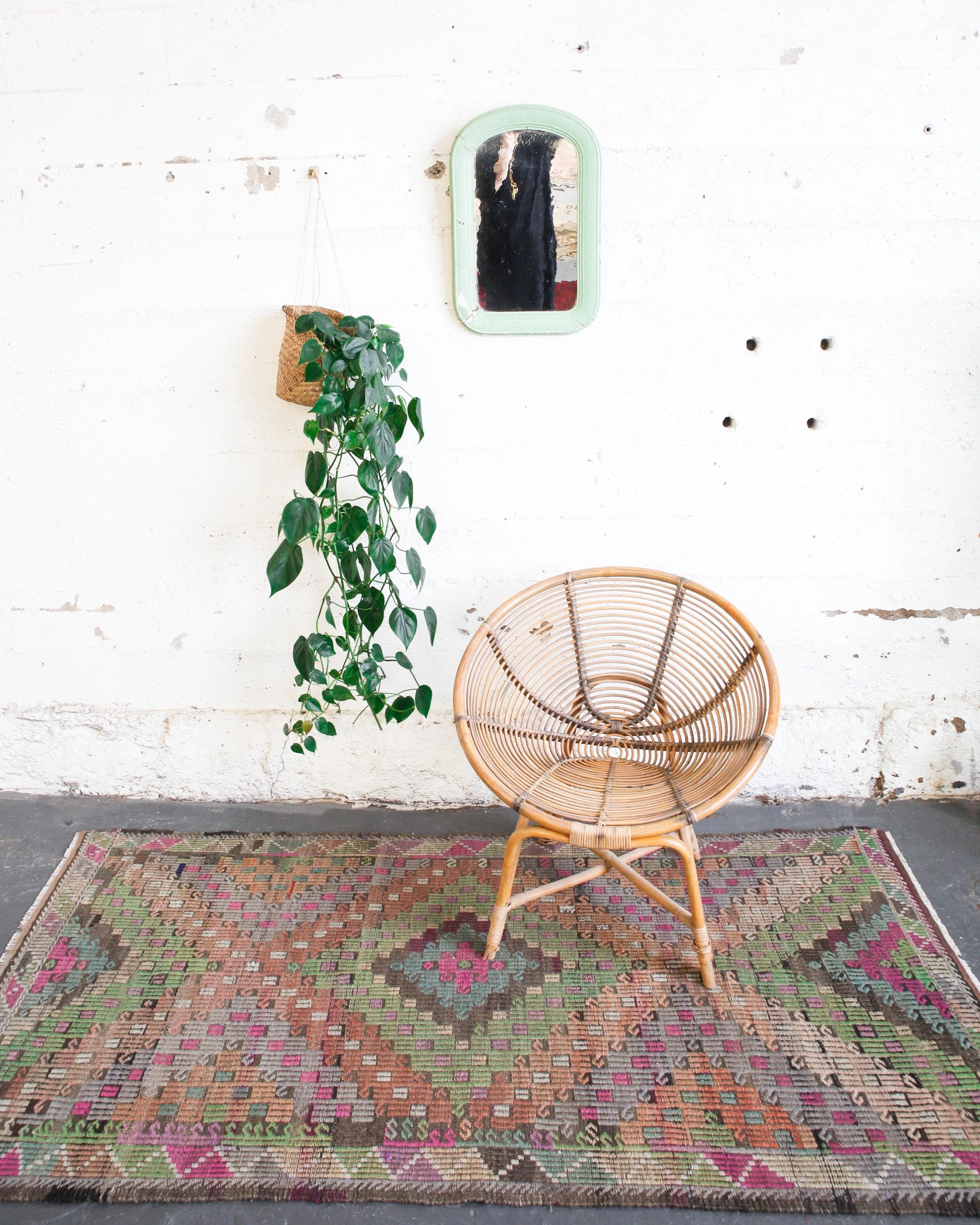 Vintage Anatolian Cicim Kilim Runner 3'6"x6'11"