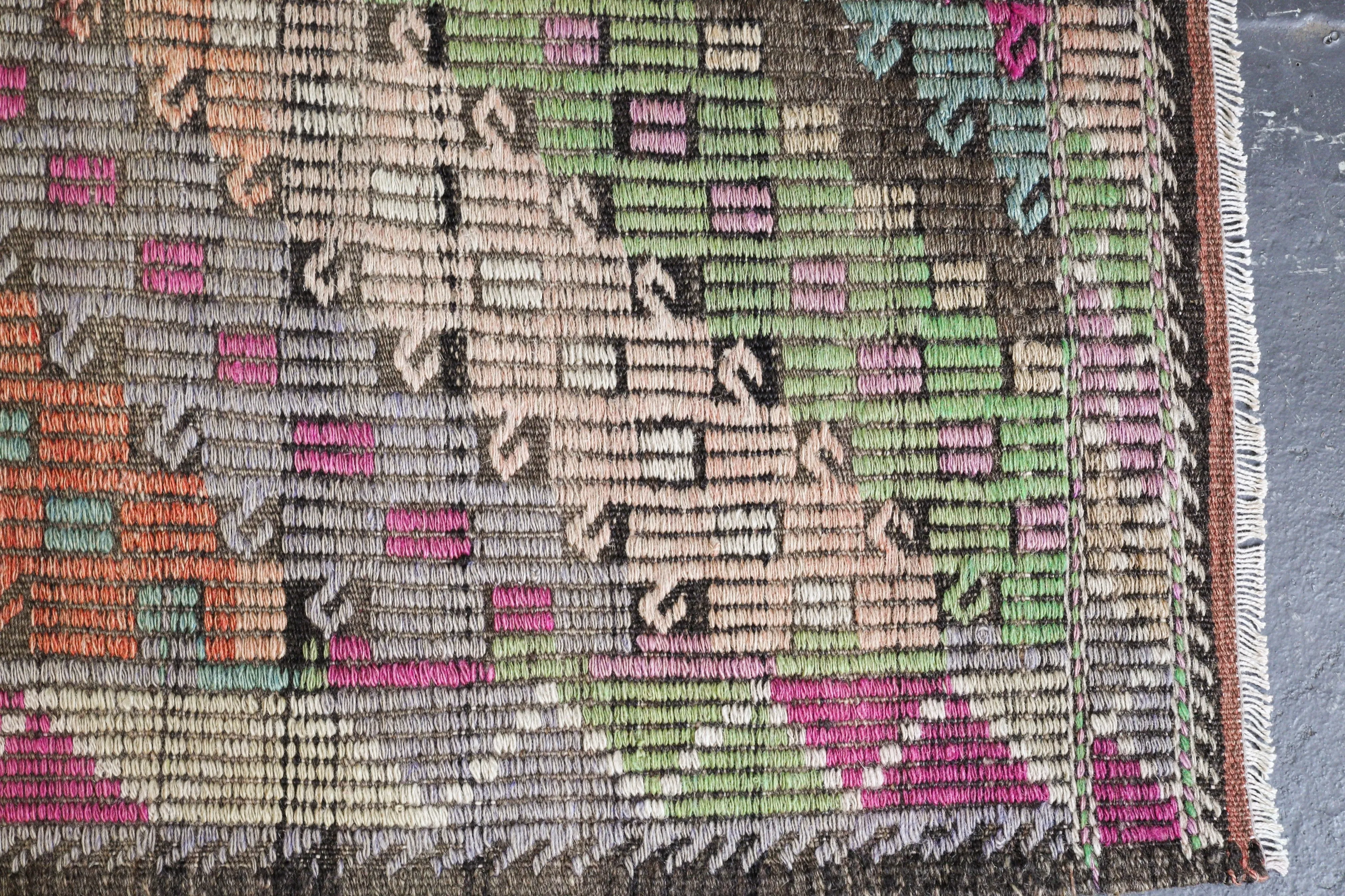 Vintage Anatolian Cicim Kilim Runner 3'6"x6'11"