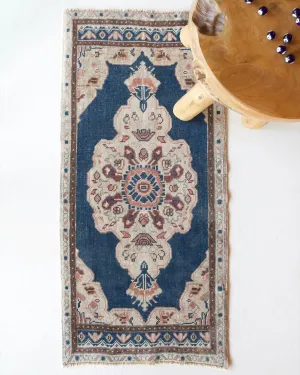 Vintage Mini Turkish Rug 19"x41"