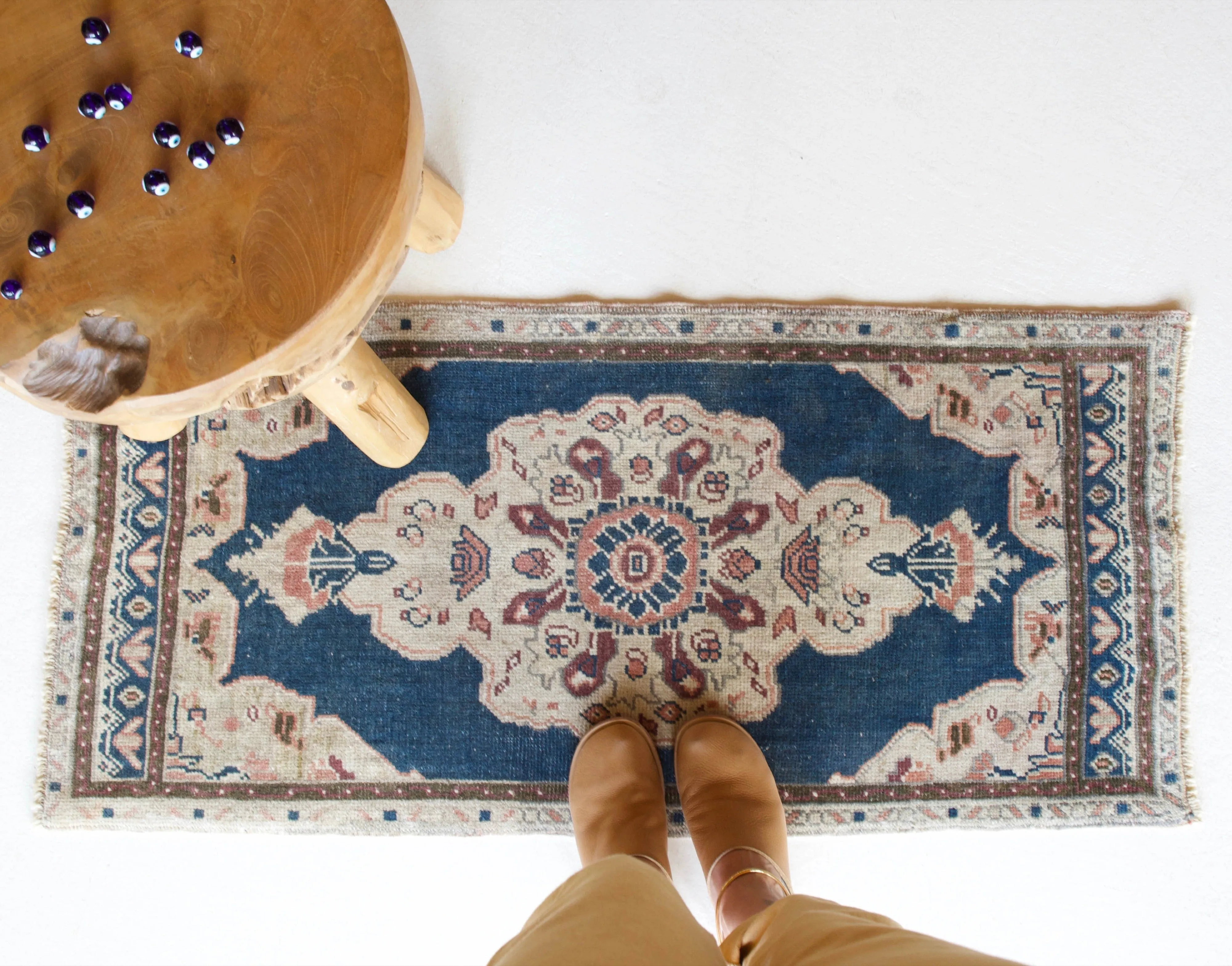 Vintage Mini Turkish Rug 19"x41"