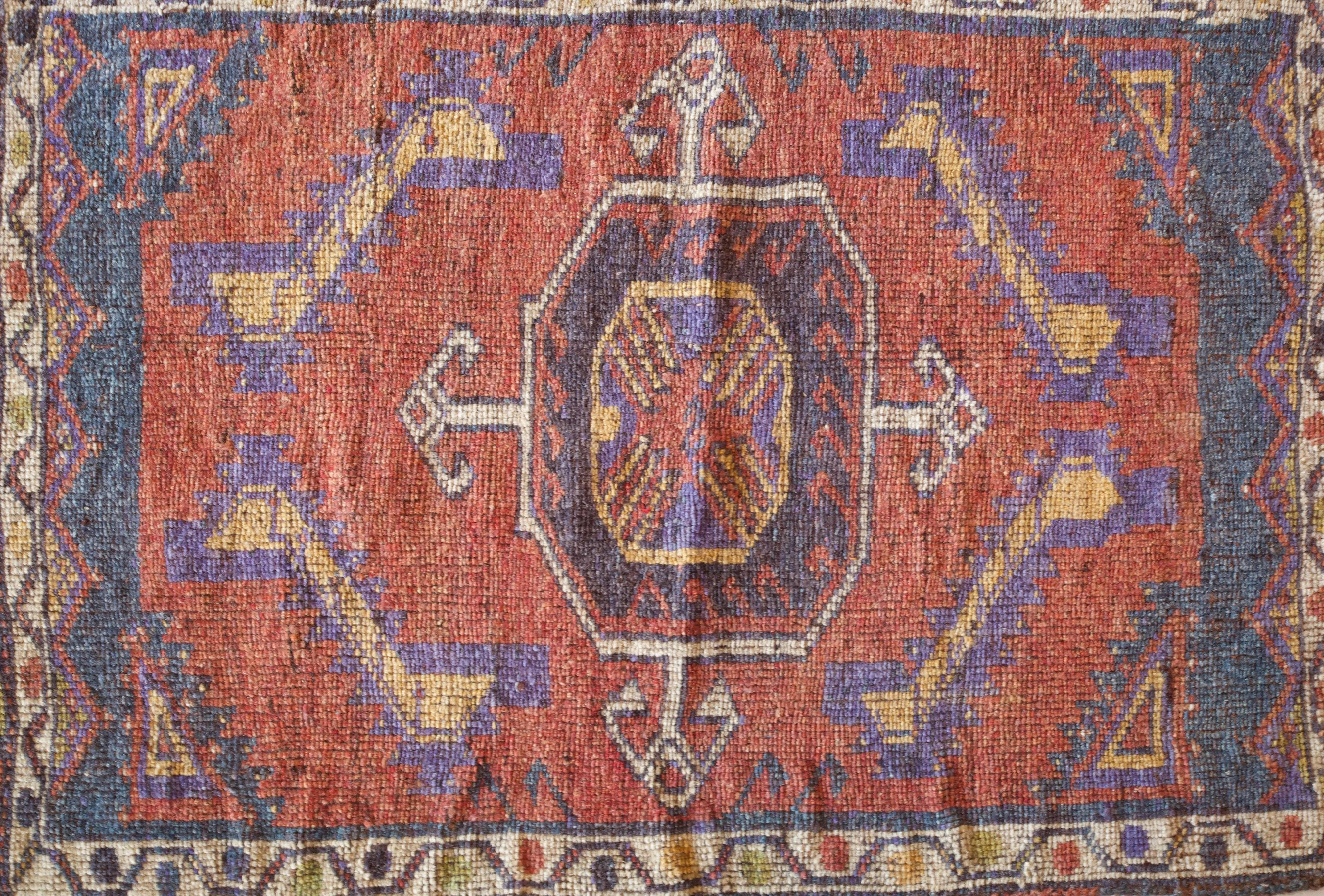 Vintage Mini Turkish Rug 21"x36"