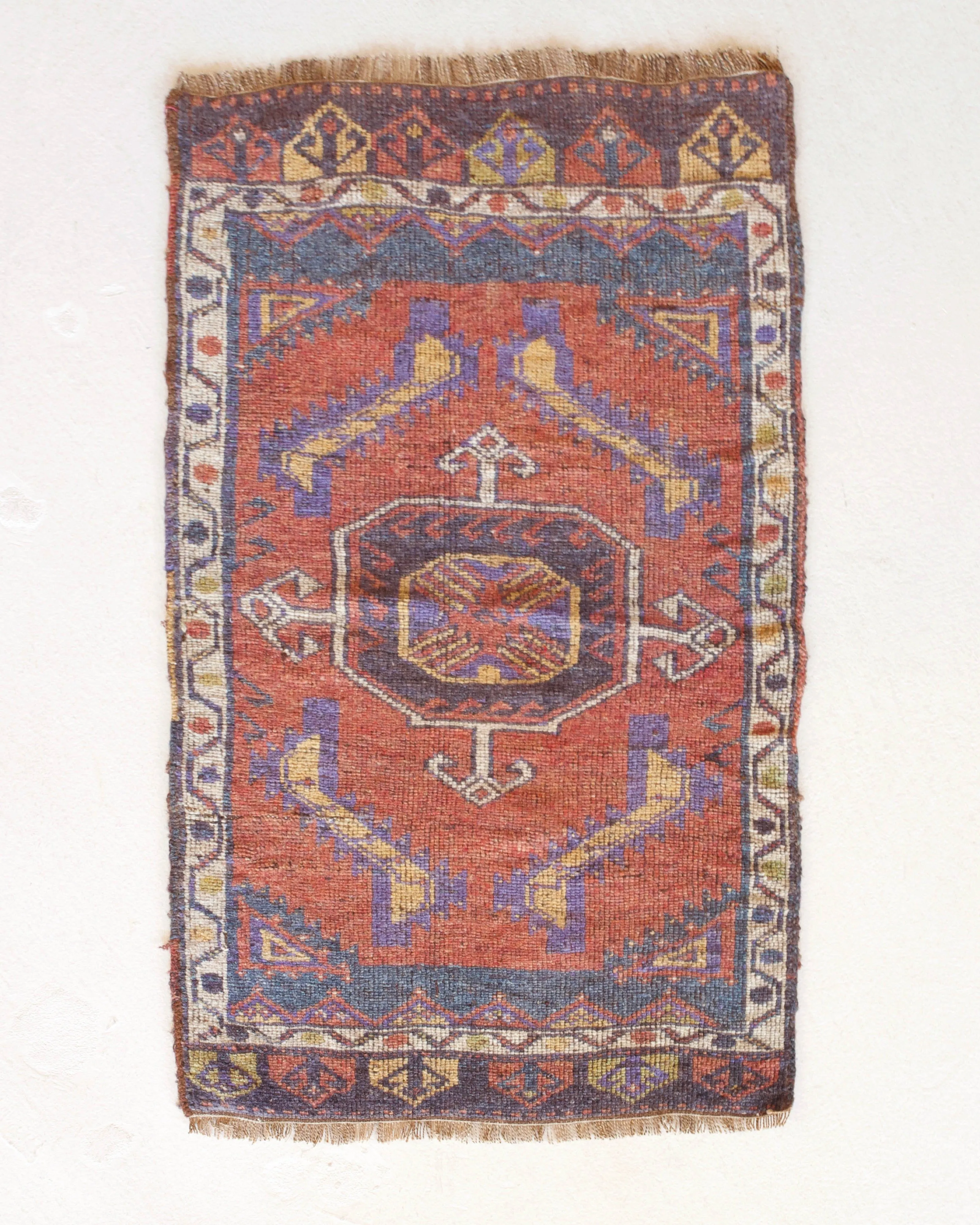 Vintage Mini Turkish Rug 21"x36"