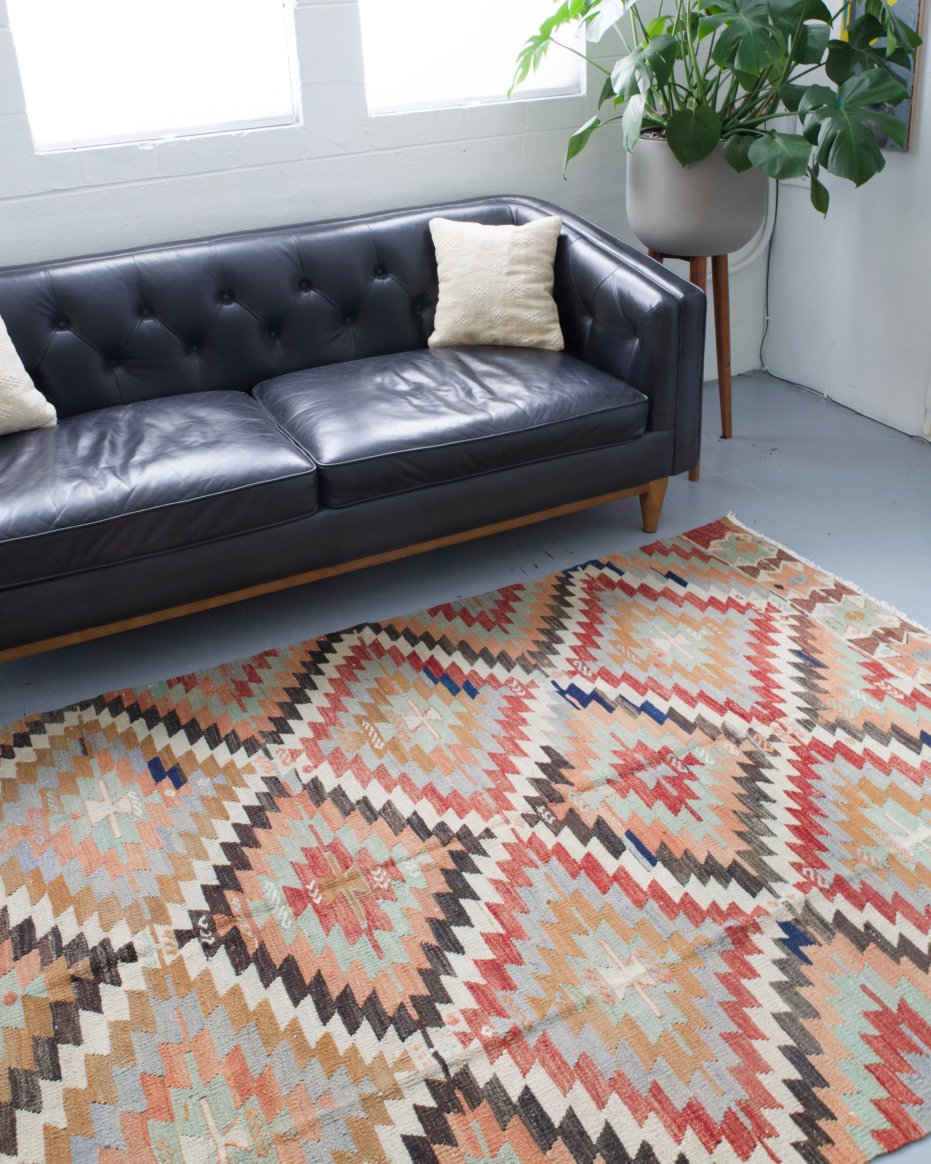 Vintage Turkish Anatolian Kilim Rug