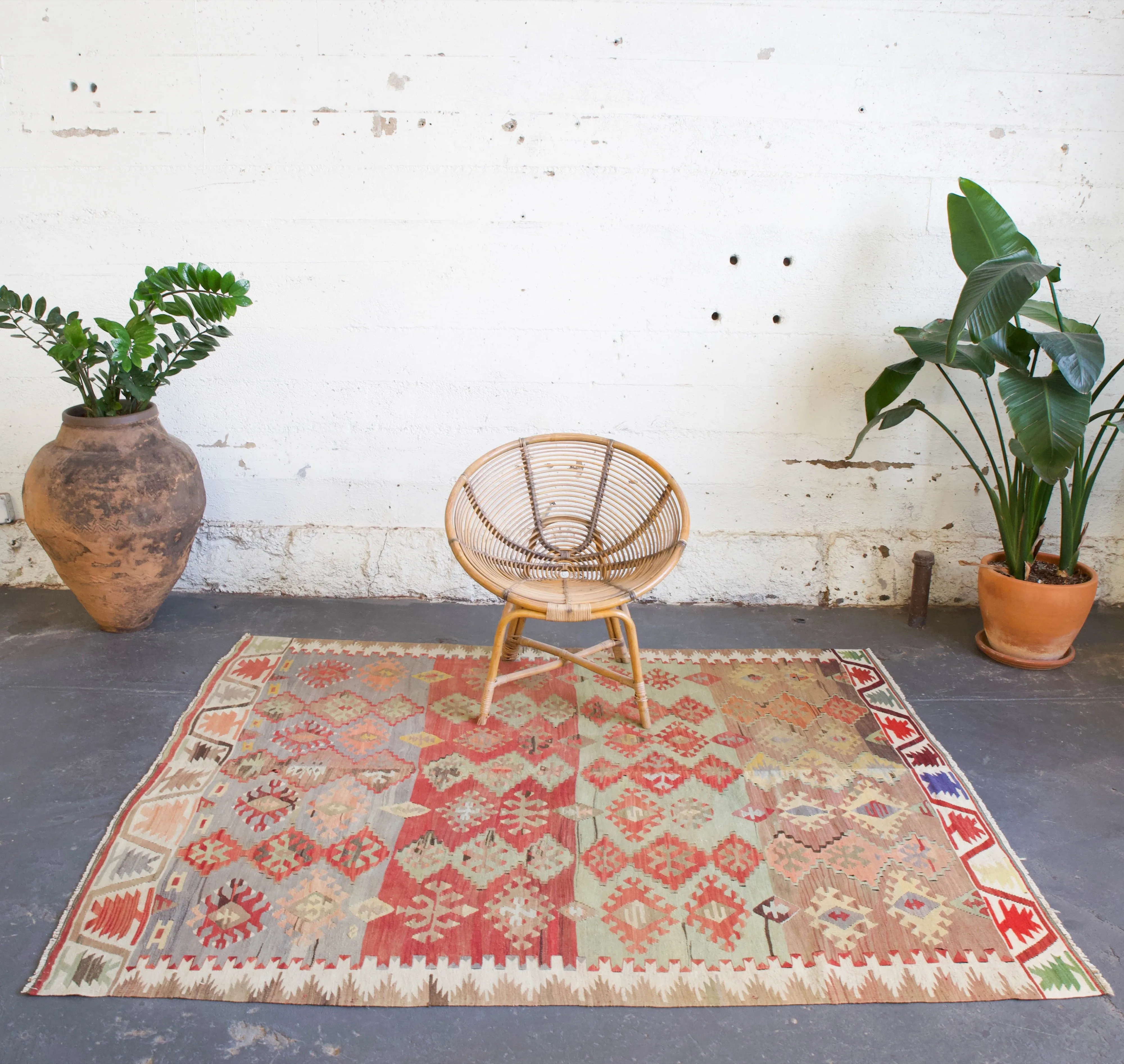 Vintage Turkish Anatolian Kilim Rug