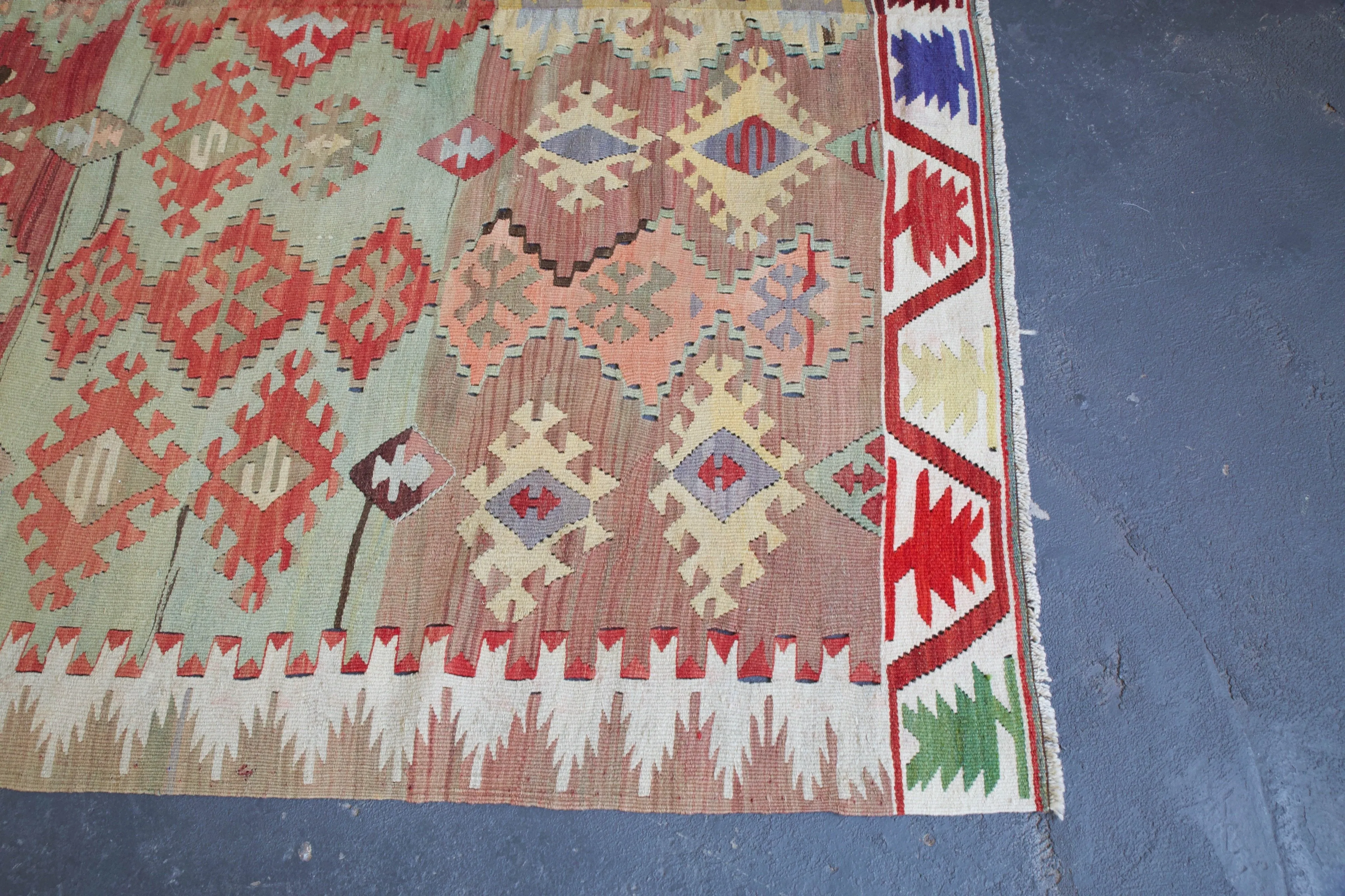 Vintage Turkish Anatolian Kilim Rug