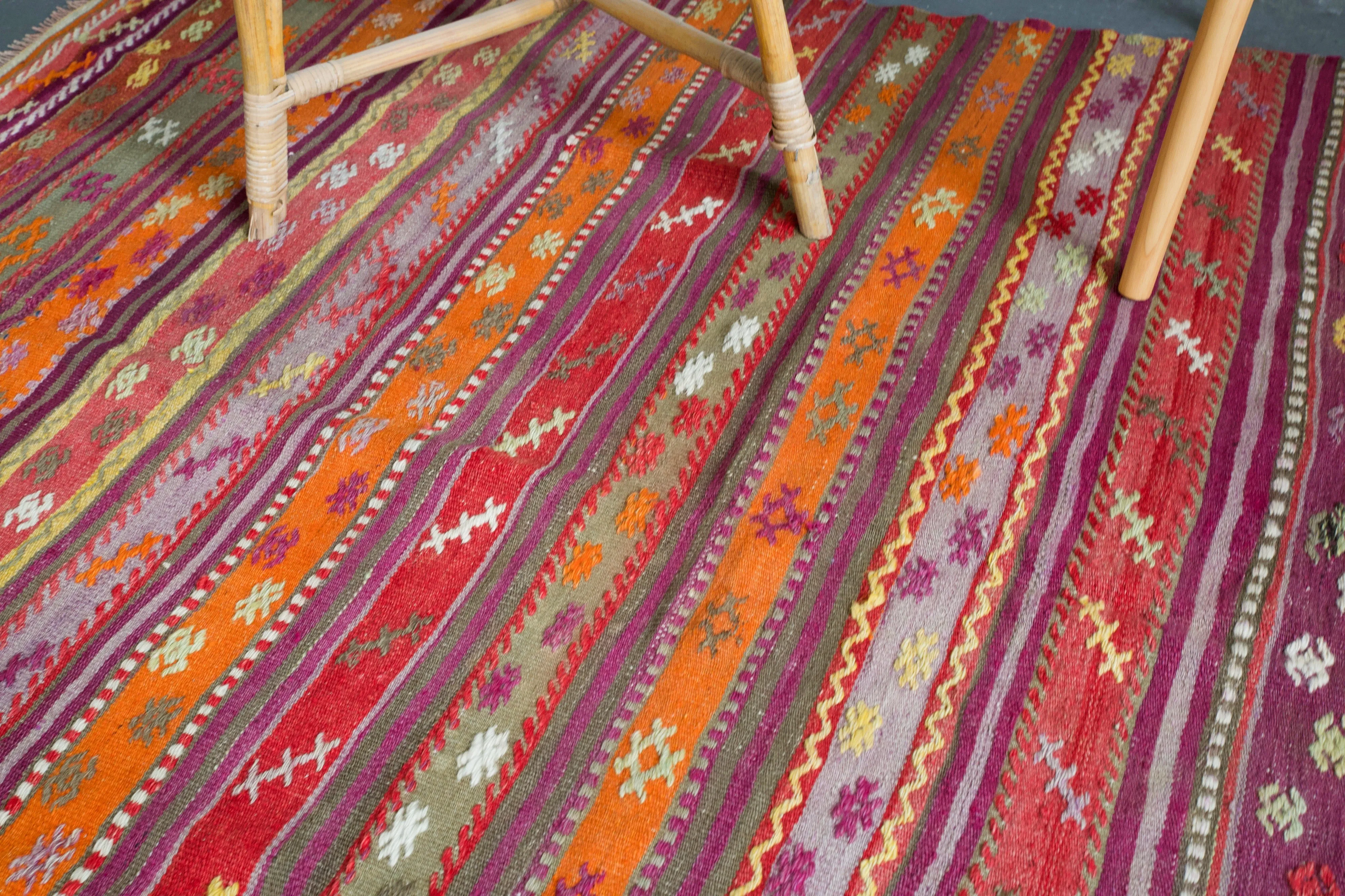 Vintage Turkish Anatolian Kilim Rug