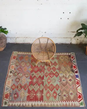 Vintage Turkish Anatolian Kilim Rug