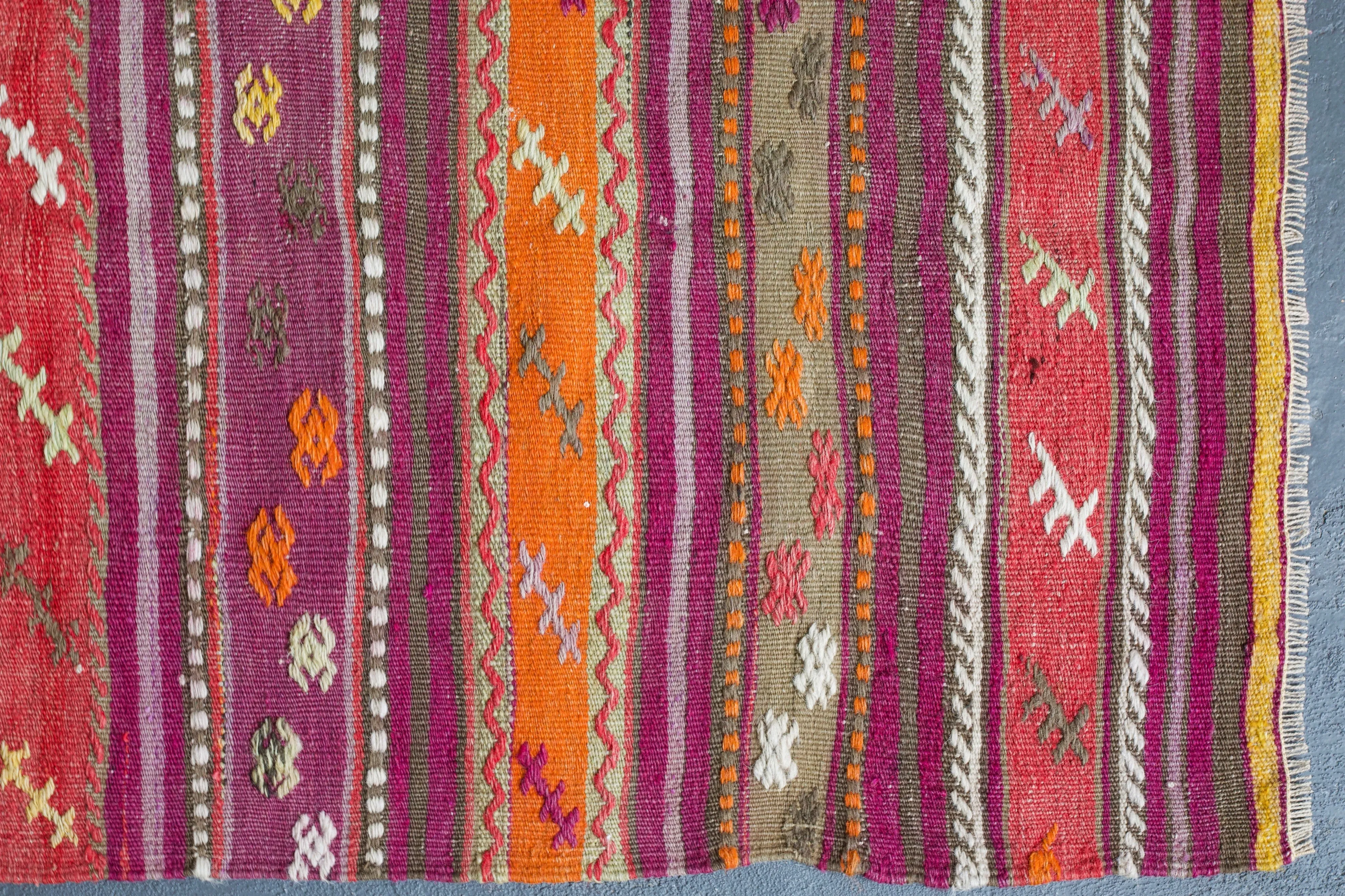 Vintage Turkish Anatolian Kilim Rug