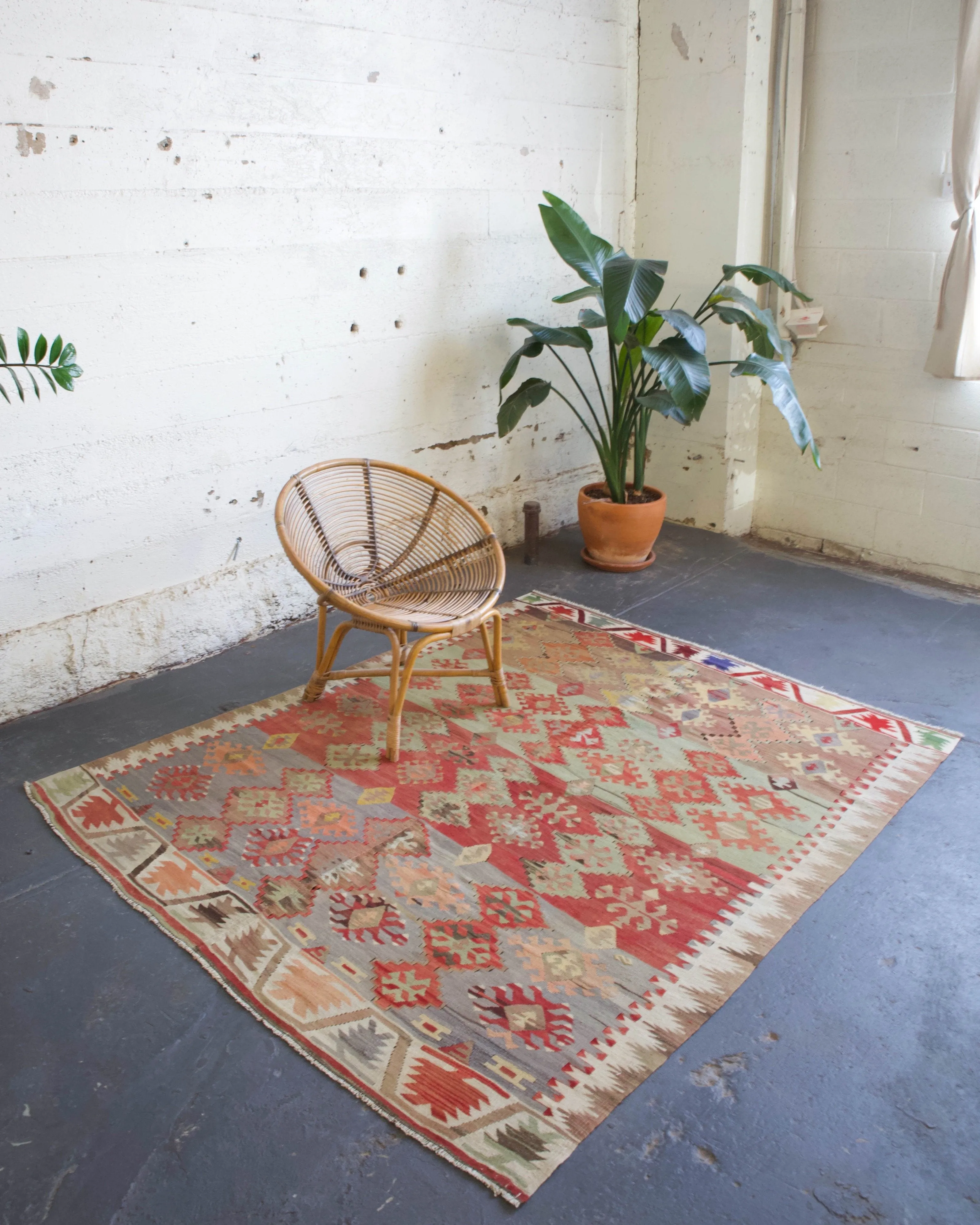 Vintage Turkish Anatolian Kilim Rug